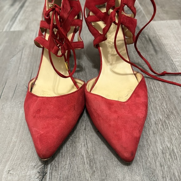Red Ivanka Trump comfortable suede low heel shoes Size 10 no returns - Picture 8 of 16